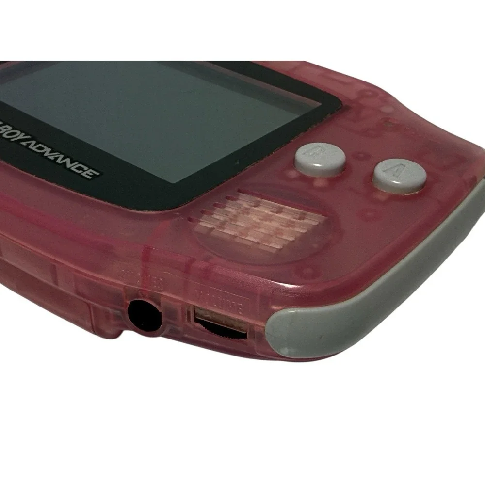 Nintendo Game Boy Advance AGB-001 Clear Pink Handheld System Tested Working